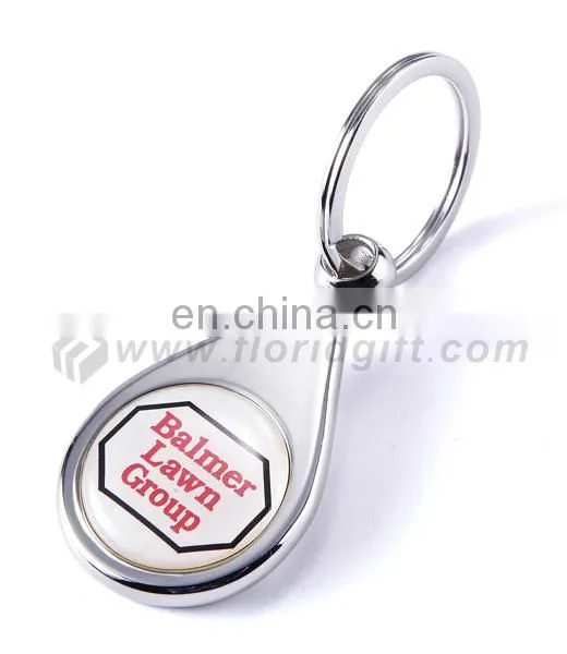 Stock cheap price metal house shape/round keychain with custom logo