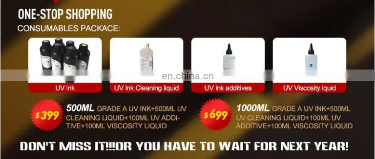 dx5 uv ink consumables price for glass/pcb/Metal /phone case /ball