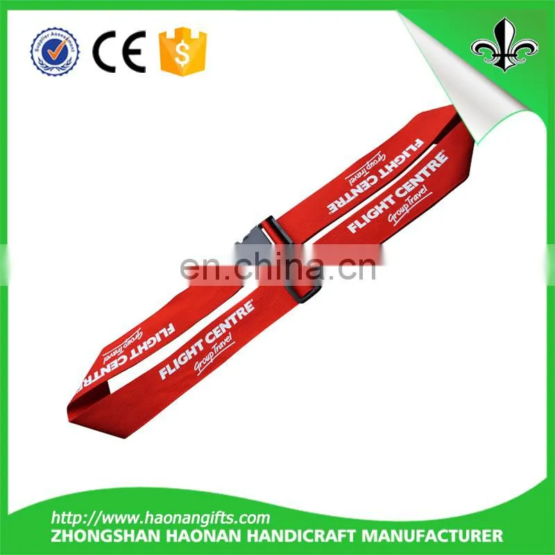 Good quality custom polyester printing travel uggage belt strap with buckle