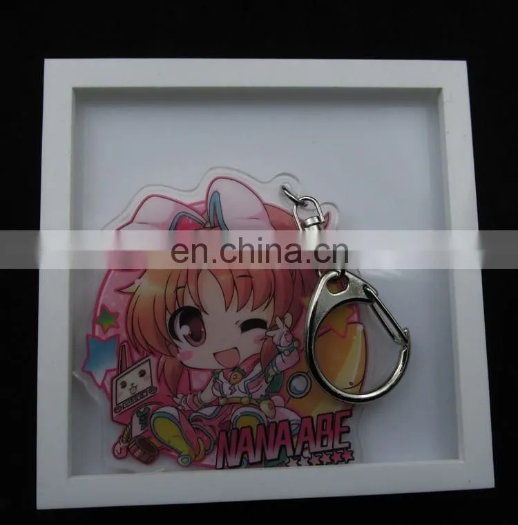 Fashional high clear acrylic keychain with colour printed