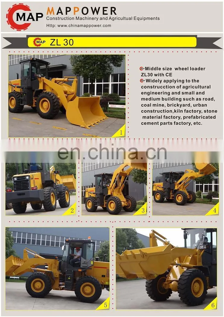 Map Power Middle Size Wheel Loader With CE for sale