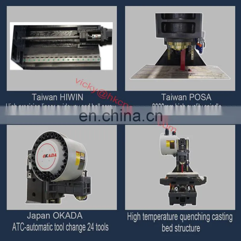 Taiwan Spindle ATC And CTS System Vertical CNC Milling Machine For Metal/Alloy/Steel Parts Machining