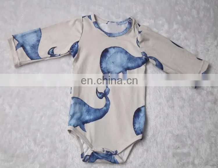 Wholesale Newborn Baby Long Sleeve Cotton Animal Printed Baby Clothing Romper
