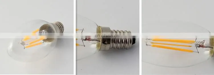 UL 120V input bright white 4500k dimmable transparent 6 watt led candelabra e12