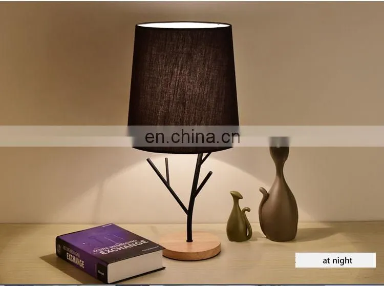OEM lamp bedroom bedside wooden simple fashion table lamp bedroom reading lamp
