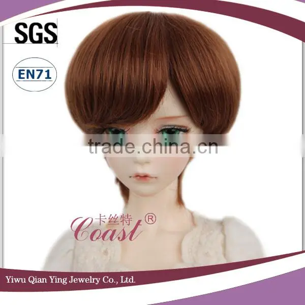 Factory Best grey blue synthetic short straight BJD hair wigs for dolls