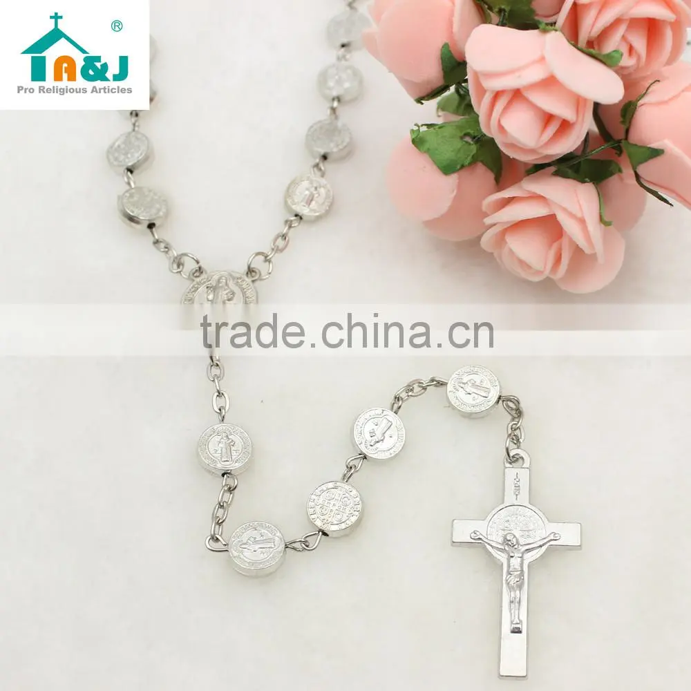 St. Benedict metal beads rosary