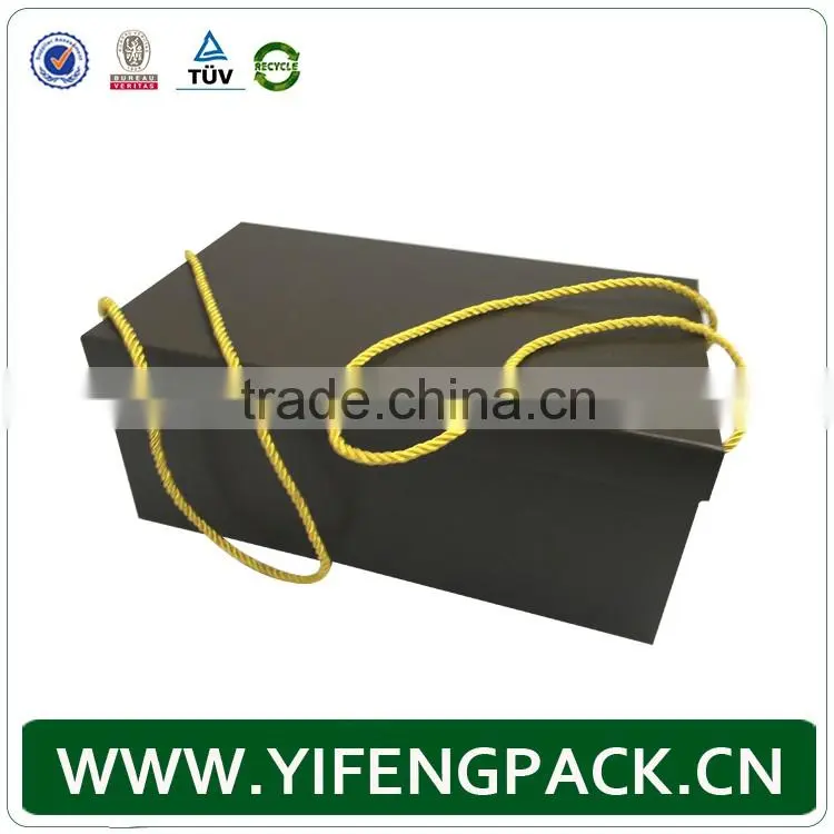 custom cardboard paper gift box with handle/cardboard carrying box with handle
