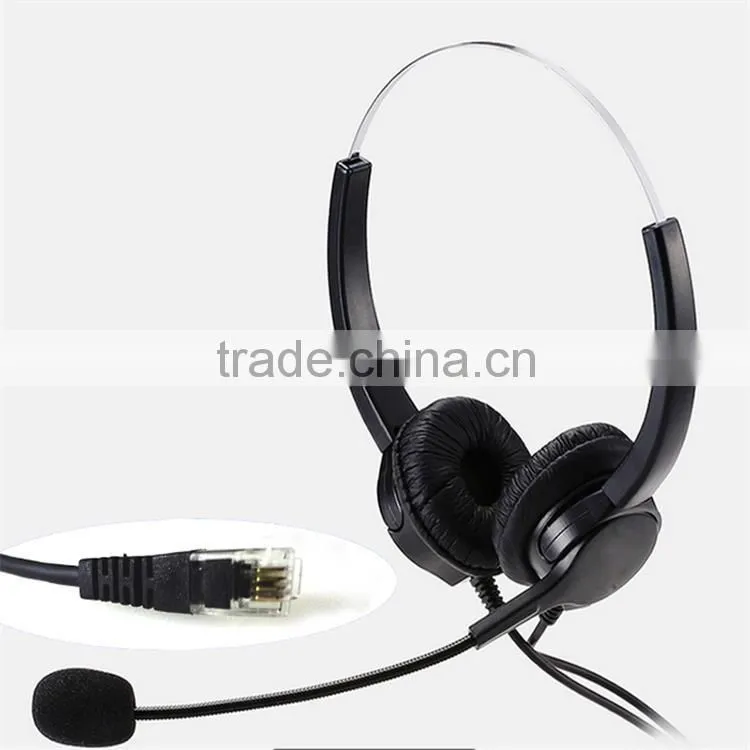 rj9 plug call center and noise cancelling service center headset