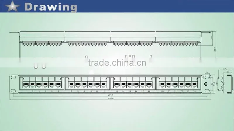 UTP cat6 1U 24 Port krone&110 IDC Patch Panel
