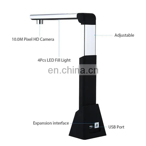 H1000 A3 A4 A5 10Mega 3672x2856 Document Book Photo ID Video Scanner with FHD Camera