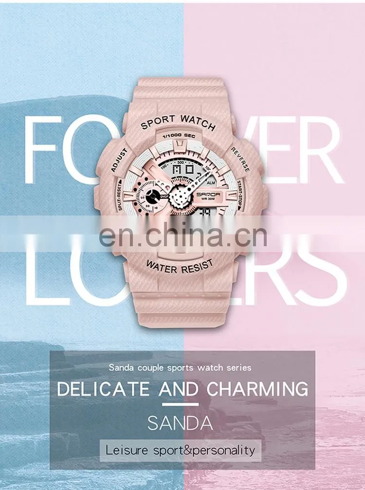 Sanda 299G 292L Leisure Sport Watches for Ladies and Men LED Luminous Waterproof Unique Functional Digital Watches Unisex