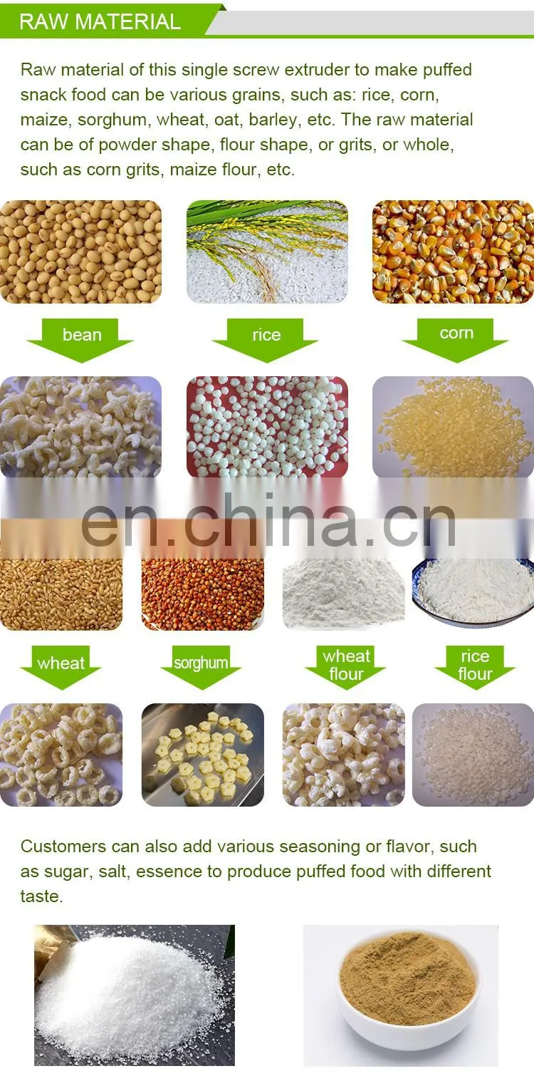 Corn Grain Puffed Snacks Making Rice Snack Food Puff Chip Extruder Machine
