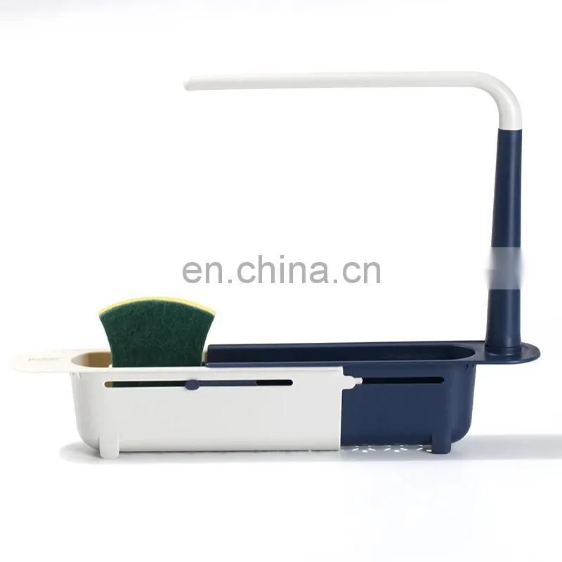 Telescopic Sink Shelf Kitchen Sink Organizer Soap Sponge Holder Towel Drain Rack Storage Basket Kitchen accessories gadget