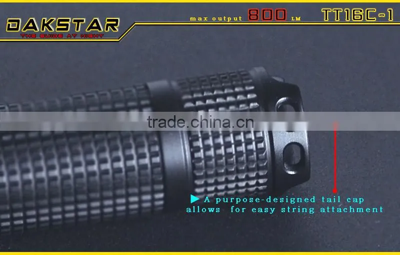 DAKSTAR TT16C-1 CREE XML T6 LED 800LM 18650 Aluminum Rechargeable Camping Police Emergency LED Flashlight