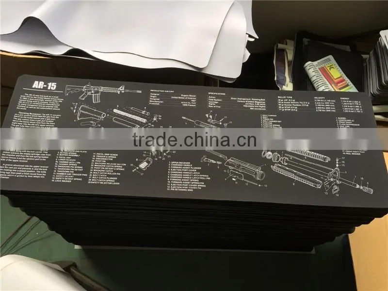 Custom design printed AR-15,AK47,Glcok,1911 gun cleaning mat,gun mat for rifle & pistol preparing and cleaning