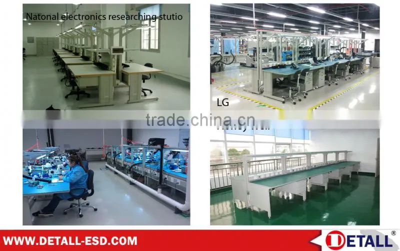 Lab industrial workbenches with power channel (Detall)