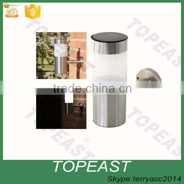 Solar Powered LED Wall Path Wall Light Stainless Steel Sensor Motion Lamp