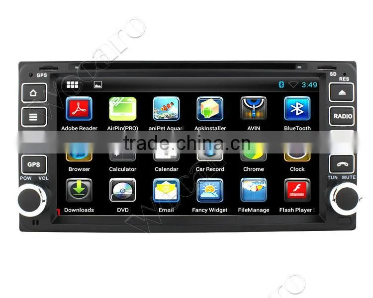 6.2 inch Android 4.4.4 HD 1024*600 touch screen car gps navigation fortoyota vios 2 din car dvd player With WIFI 3G internet