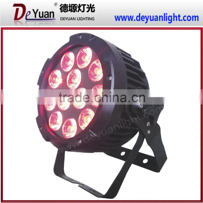 12pcs 12w Outdoor par led par 64 rgbwa uv led par light dmx stage lighting