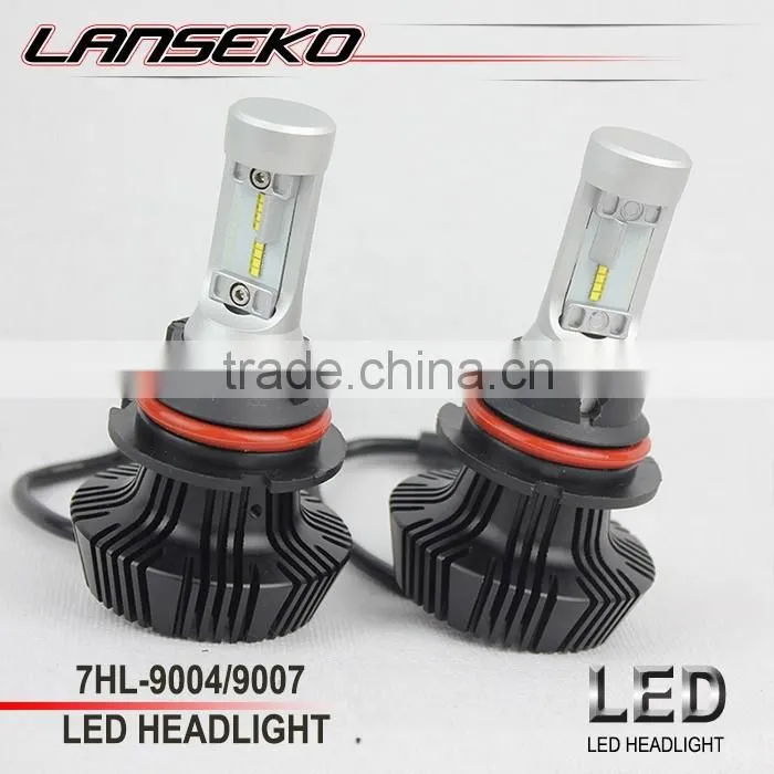 DC12v/24v car accessories 7hl led headlight 4000lm fanless 30w auto led 9004 headlight kit
