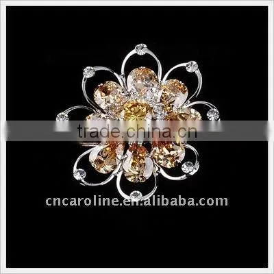 2012 New Design Vintage Crystal Round Brooch