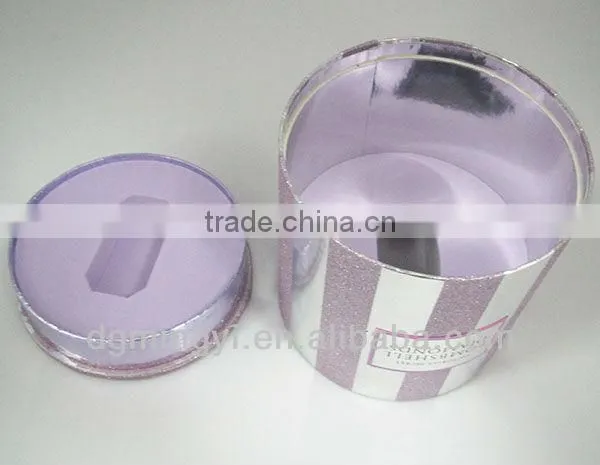 round silver card paper box with label