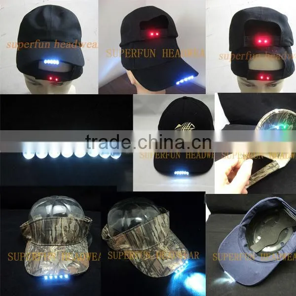 hot sale 2013 year camoflage LED light sun visors caps and hats