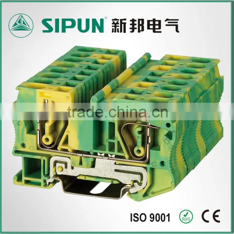 ST3-6JD din rail grounding type spring terminal block