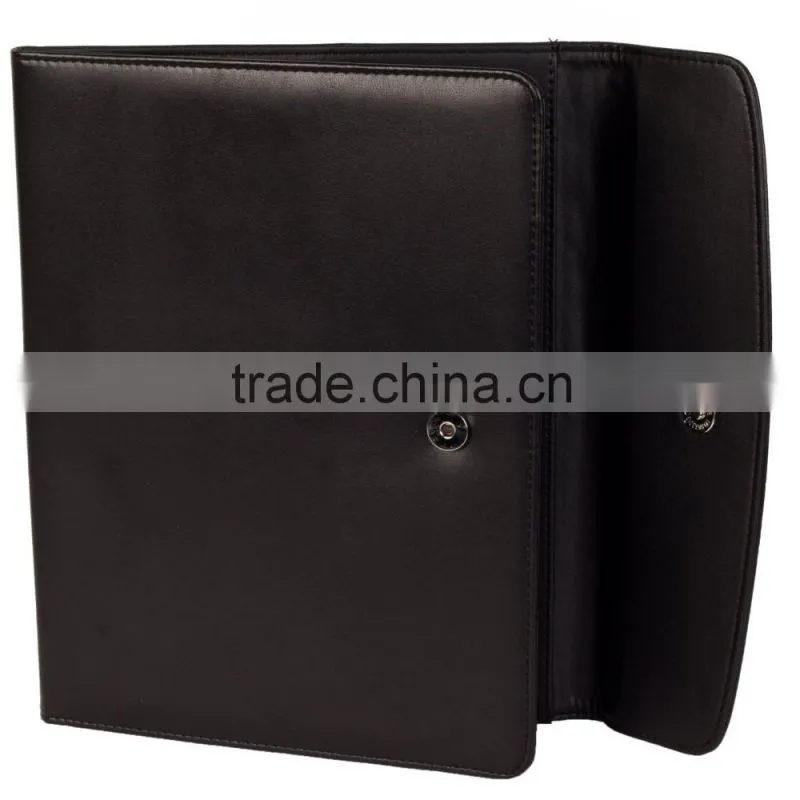 professional vinyl pu leather portfolio with snap closure