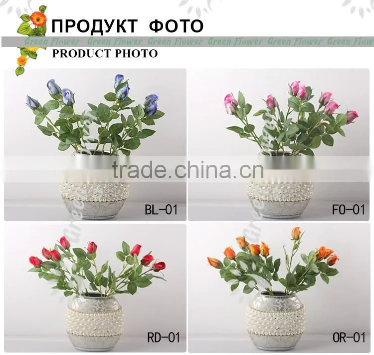 Greenflower 2016 Wholesale Real Touch Latex PU China Artificial Flowers Rose Bud for wedding decoration