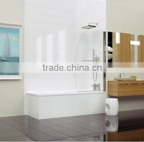 Sail bath screen,5mm toughened glass freestand bath screen