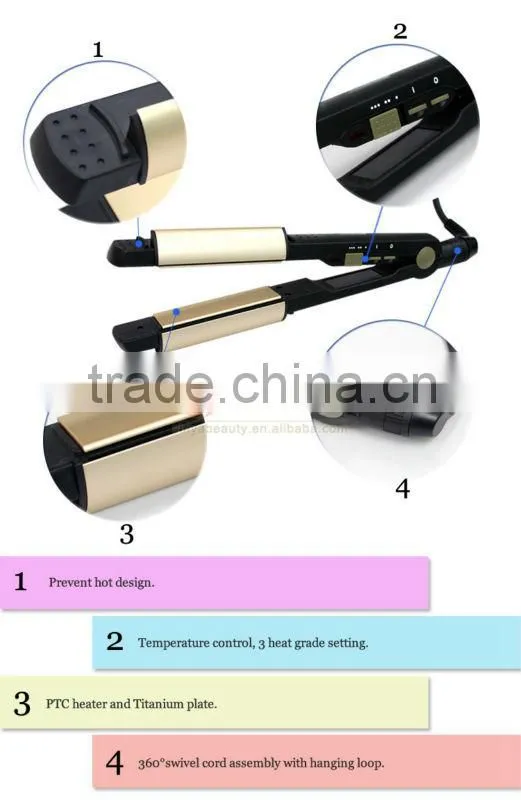 Buy multi-function titanium flat iron newest design 2 in 1 hair straightener/curling iron in china market SY-862