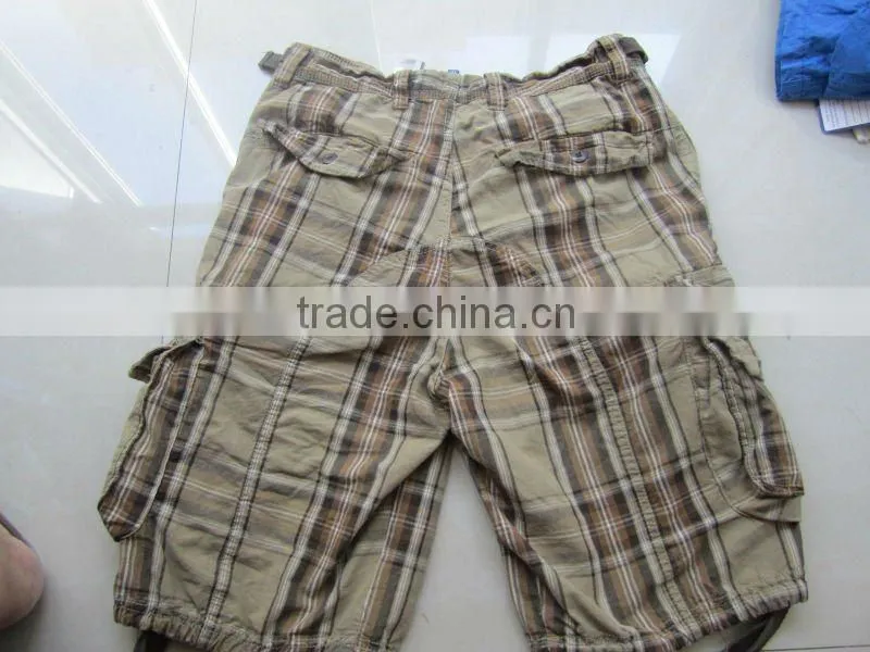 2012 mens fashion yarn dyed cargo shorts with many pockets