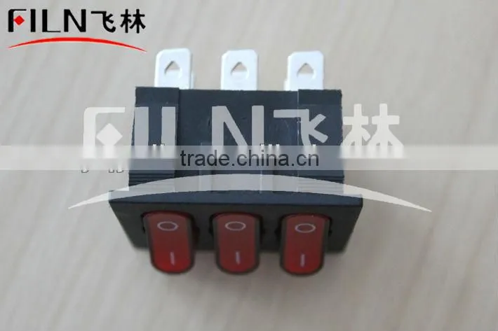 Button Red Nylon 9 Pins 20A 125V AC ON OFF pcb rocker switch