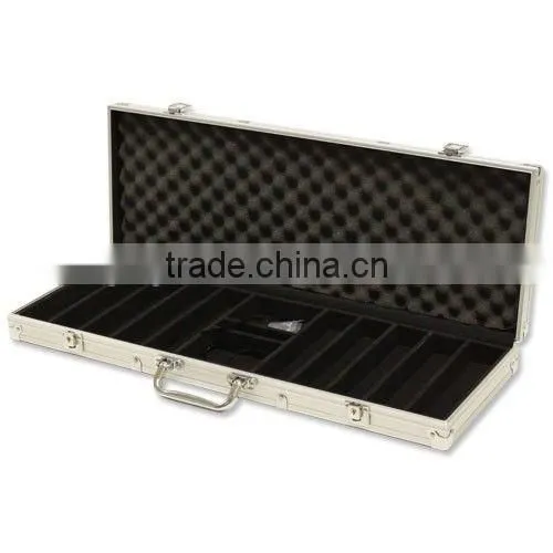 500 Piece Tournament Poker Chip Set Aluminum Carrying Case with Handle New