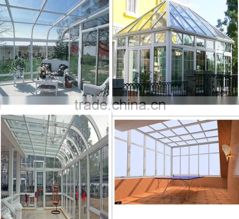 aluminum small glass house with flat glass,balcony glass house, glass villa sun room