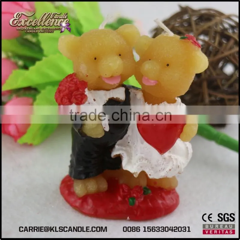 Factory wholesale cute bear shaped wedding candles