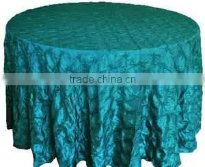 hot sell round 120 inch pinchwheel table cloth for wedding decoration