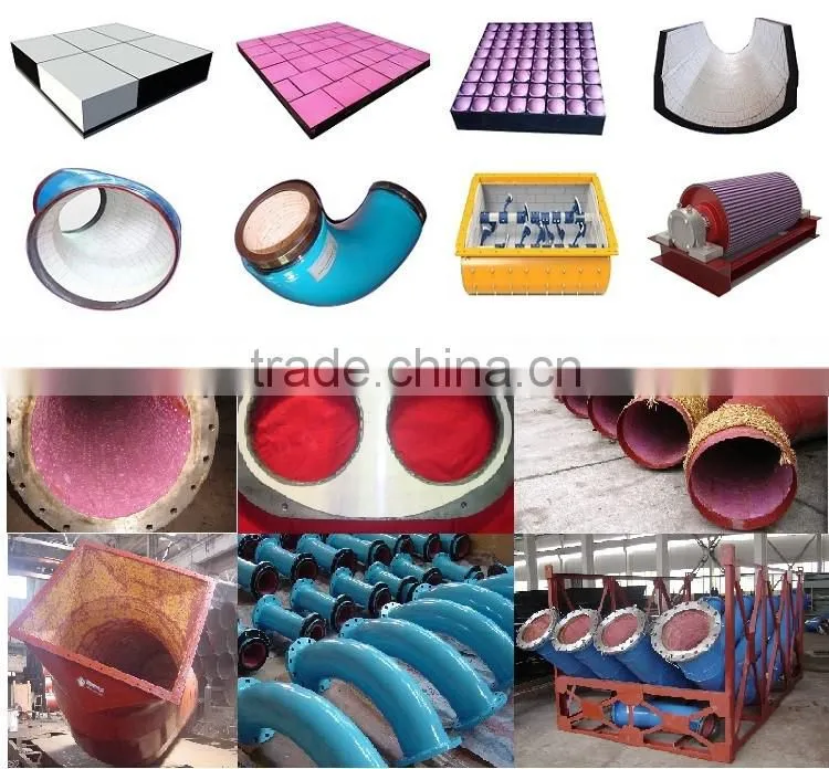 95 alumina ceramic tiles lined snub pulley lagging