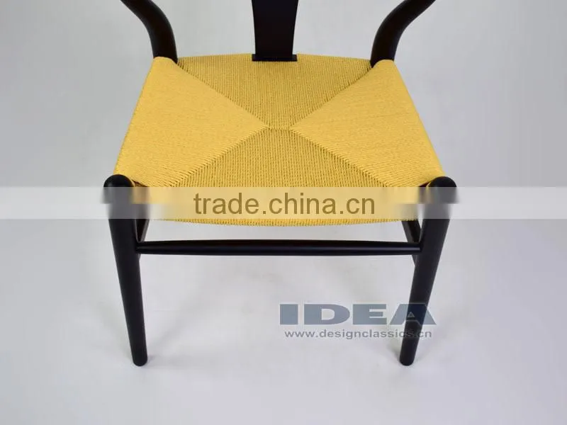 Replica Hans Wegner Y Chair - Beech Solid Wood in Black Color