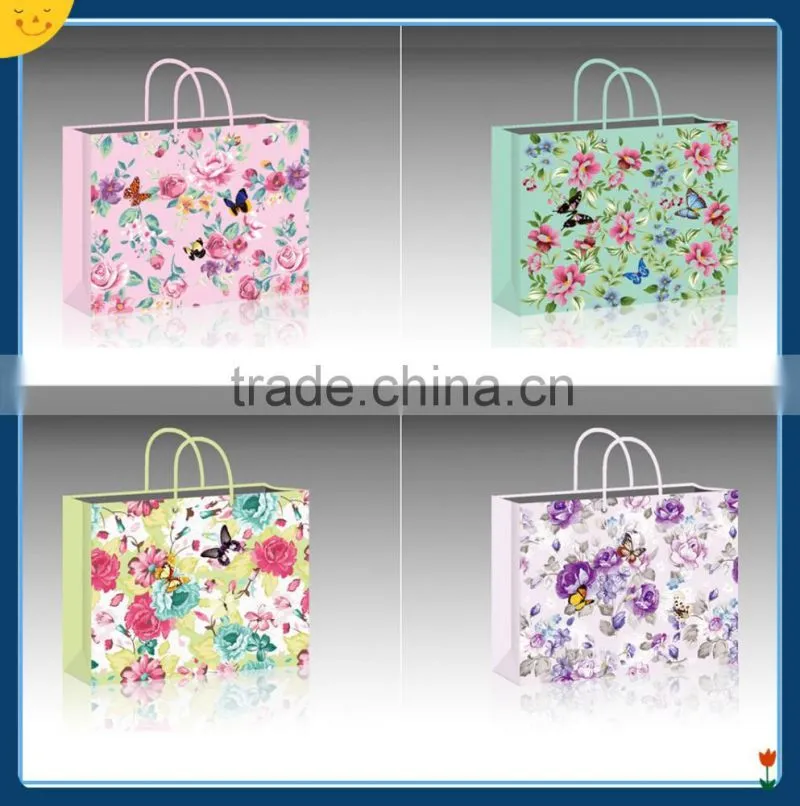 Hot new products for 2015 custom New design gift bag paper shopping bag with handles