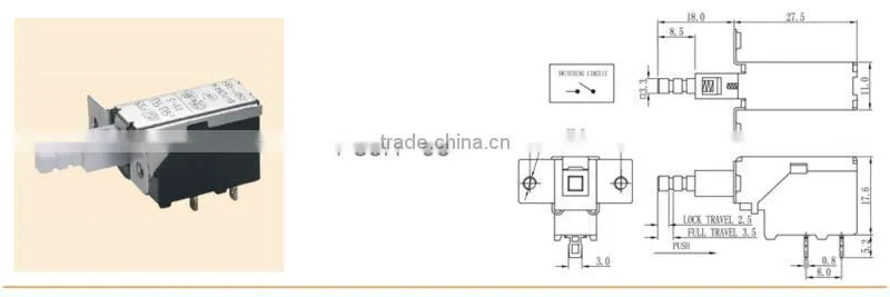 pushbutton switch &8A 250V TV-5 push button switch