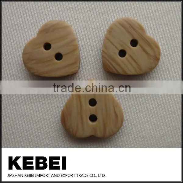New style heart-shaped button,two holes resin button for shirts