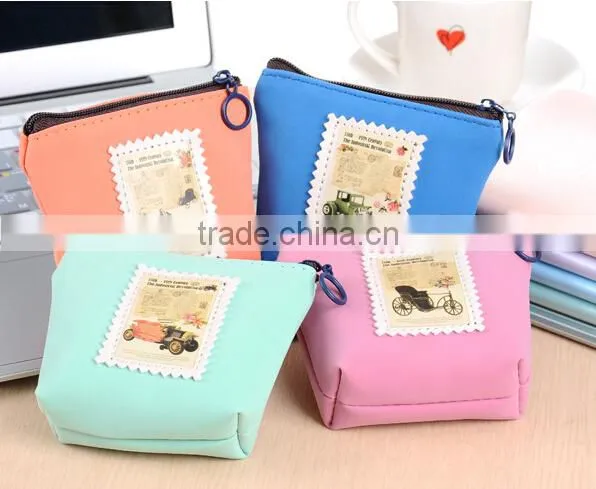 Korean design square shape silicone coin bag