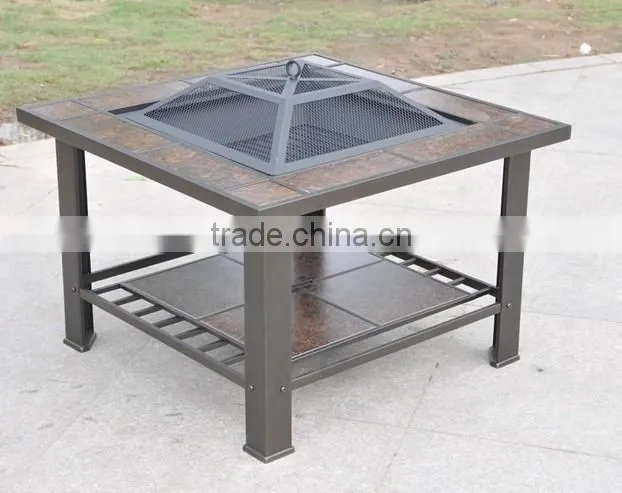 Outdoor Mosaic Slate Fire Pit Table