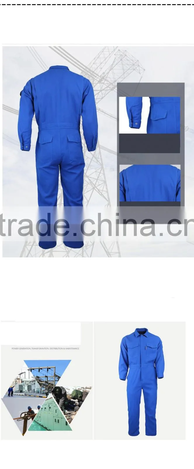 TC Fire Retardant Antiflaming Safety Workwear Uniforms Disposable Arc Preventive Coverall