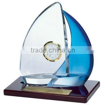 Laser Etched Crystal Clock Award Gift for Corporate Souvenirs