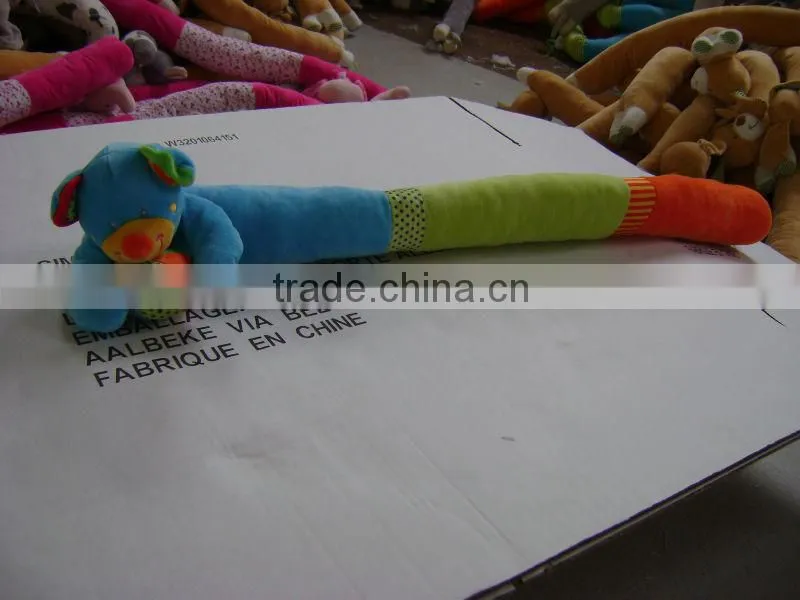 90*8cm beautiful promotional customized grey stuffed plush door stopper,door shield with embroidered "SWEET HOME" logo