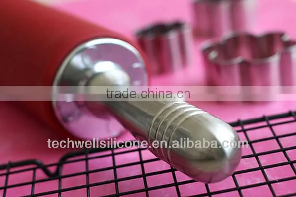 ABS and silicone material non-toxic colorful silicone rubber rolling pin